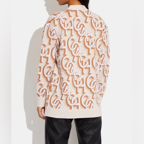 NWT Coach Outlet Coach Monogram Print Cardigan - Picture 3 of 6